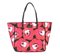 Kate Spade Rose Deco Ellison Avenue Sidney Tote, Large Multi Floral Saffiano Vegan Leather Handbag Women, Convertible Shape Winged Carryall 19" Top Shoulder Bag Professional Pouch Boutique Purse