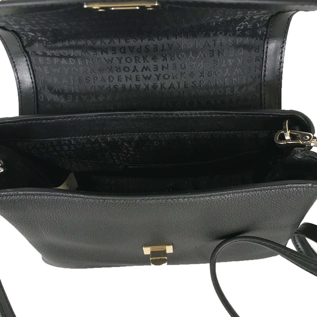 Kate Spade Sienna Black Refined Grain Leather Crossbody Bag KC469 $299