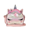 OMG! Miss Gwen Unicorn Rainbow Crown Mini Crossbody Bag, Pink Round Vegan Leather Purse for Girls & Women