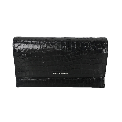 Rebecca Minkoff Croco Embossed Leather Wallet Clutch
