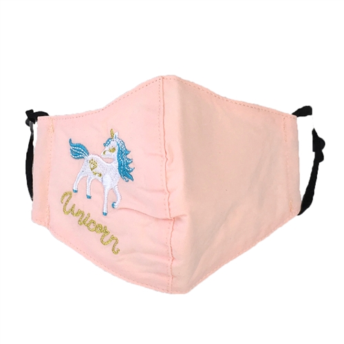 Unicorn Embroidered Reuseable 3D Face Covering with Filter Pocket