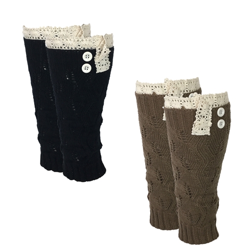 Fashion Culture Crochet Lace Trim Leg Warmers Boot Toppersrs