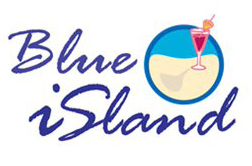 Blue Island Lanai Pom Pom Straw Basket Tote
